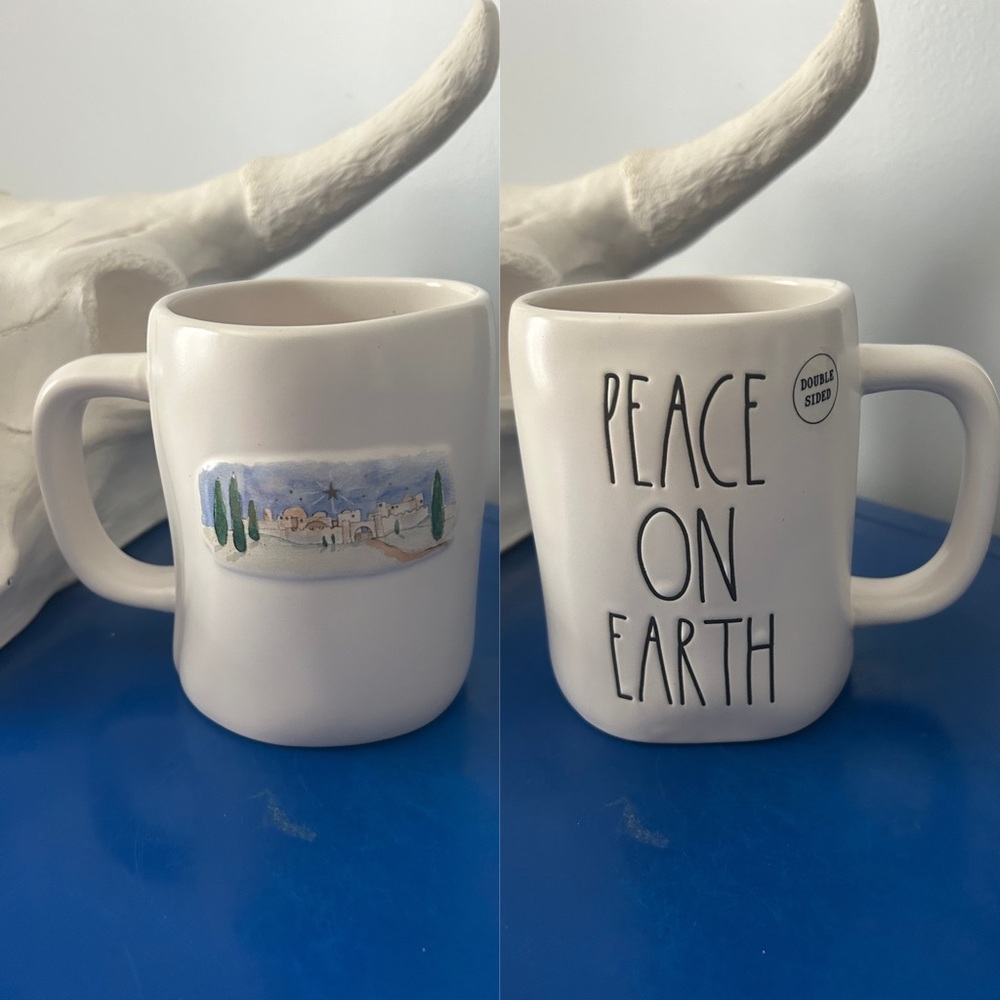 Rae Dunn Peace On Earth Star Over Bethlehem Double Sided Mug